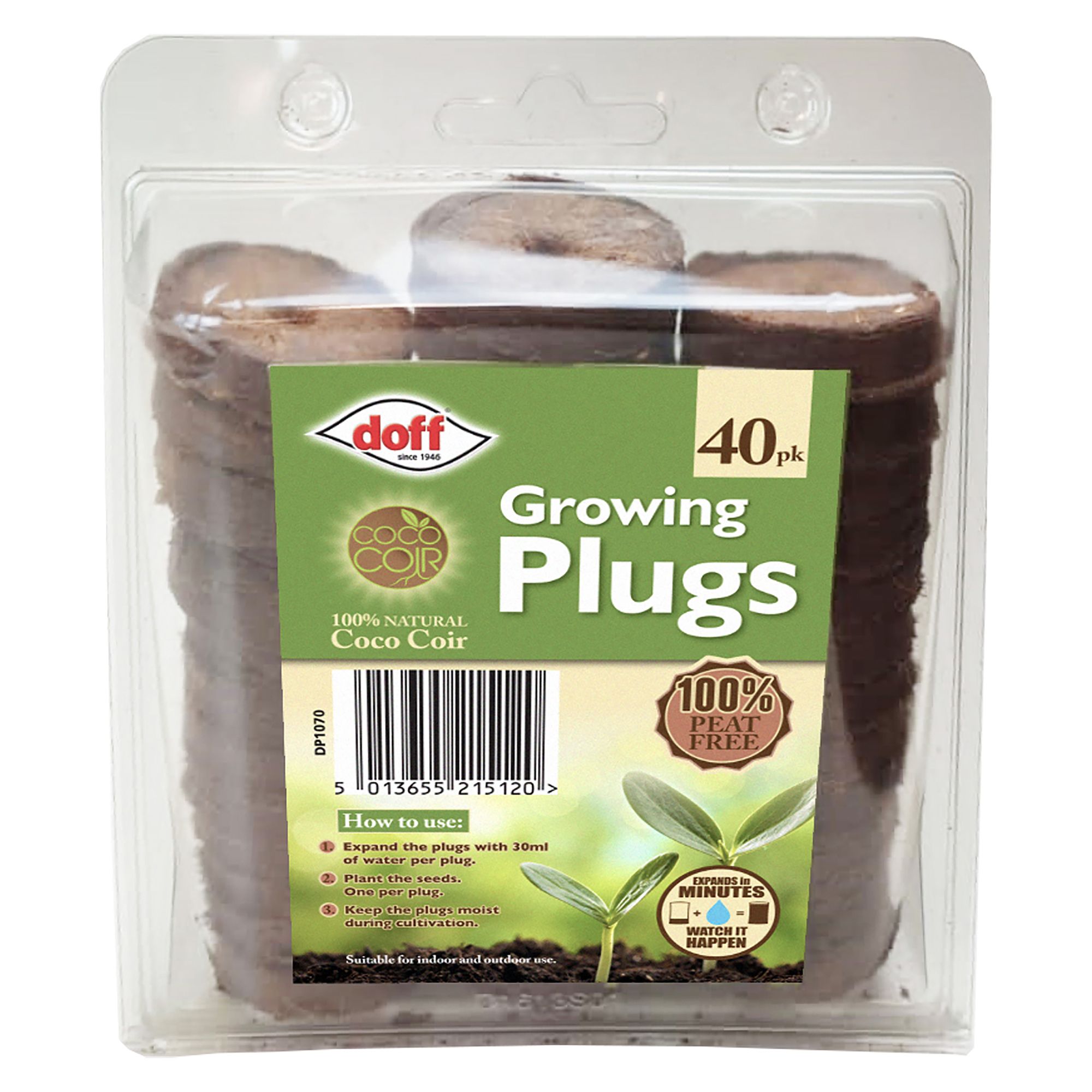 Doff Coco Coir Peat-free Growing plug, Pack of 40