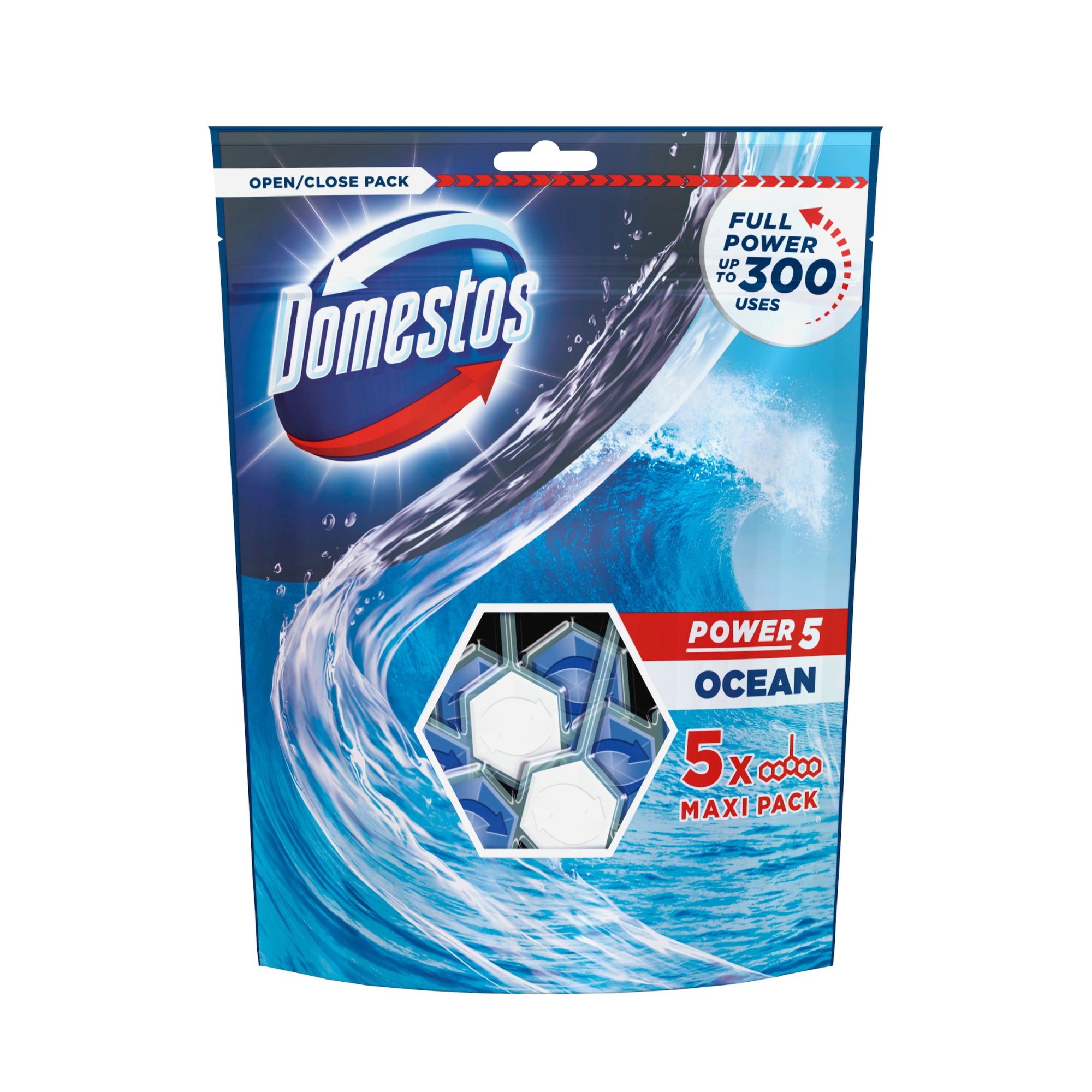 Domestos Power5 Ocean Toilet block, 380g