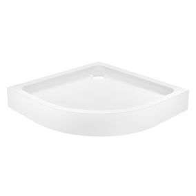 Dommel Gloss White Quadrant Corner drain Shower tray (L)900mm (W)900mm