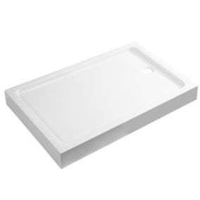 Dommel Gloss White Rectangular End drain Shower tray (L)1000mm (W)800mm (H) 150mm