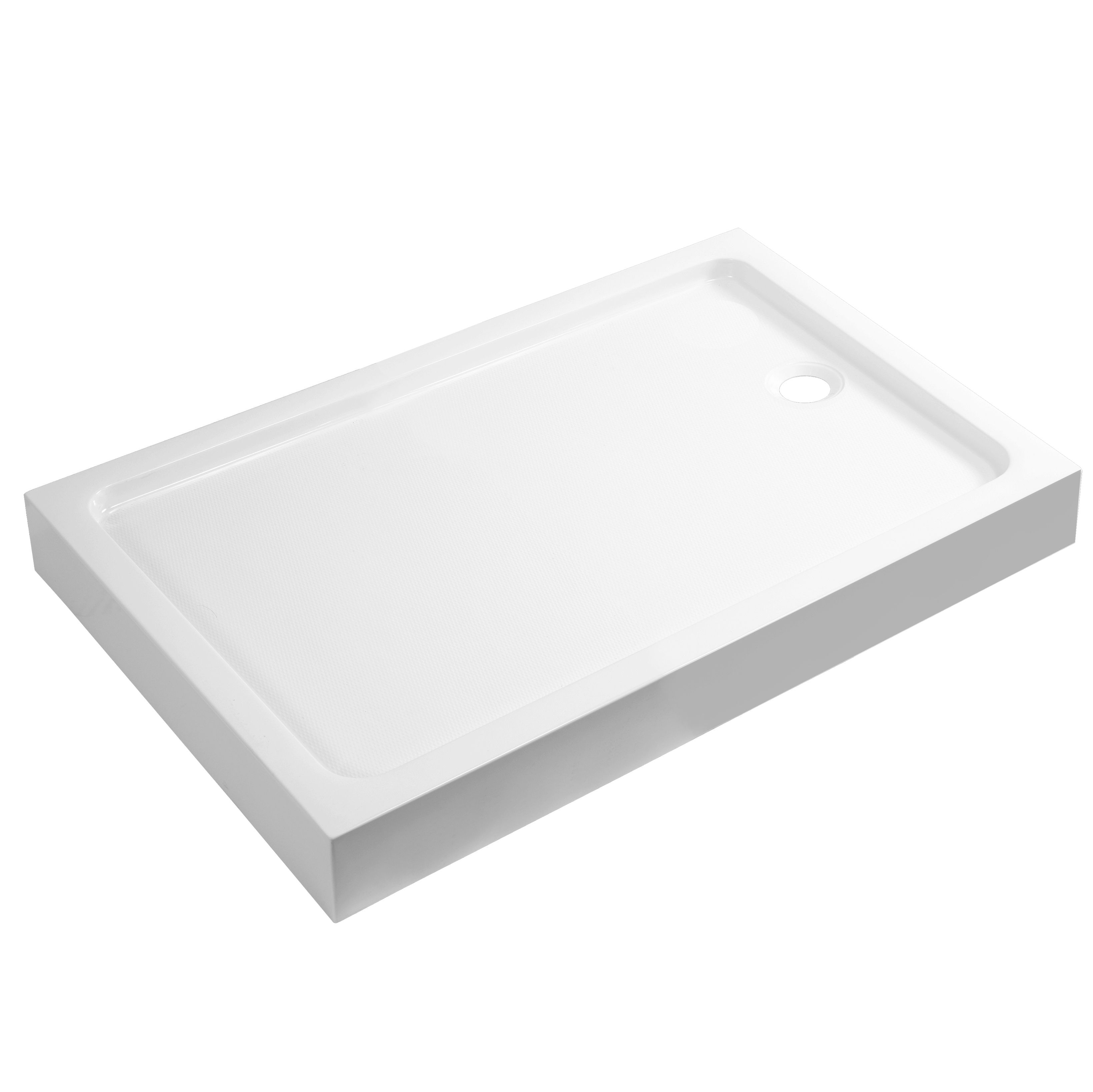 Dommel Gloss White Rectangular End drain Shower tray (L)100cm (W 