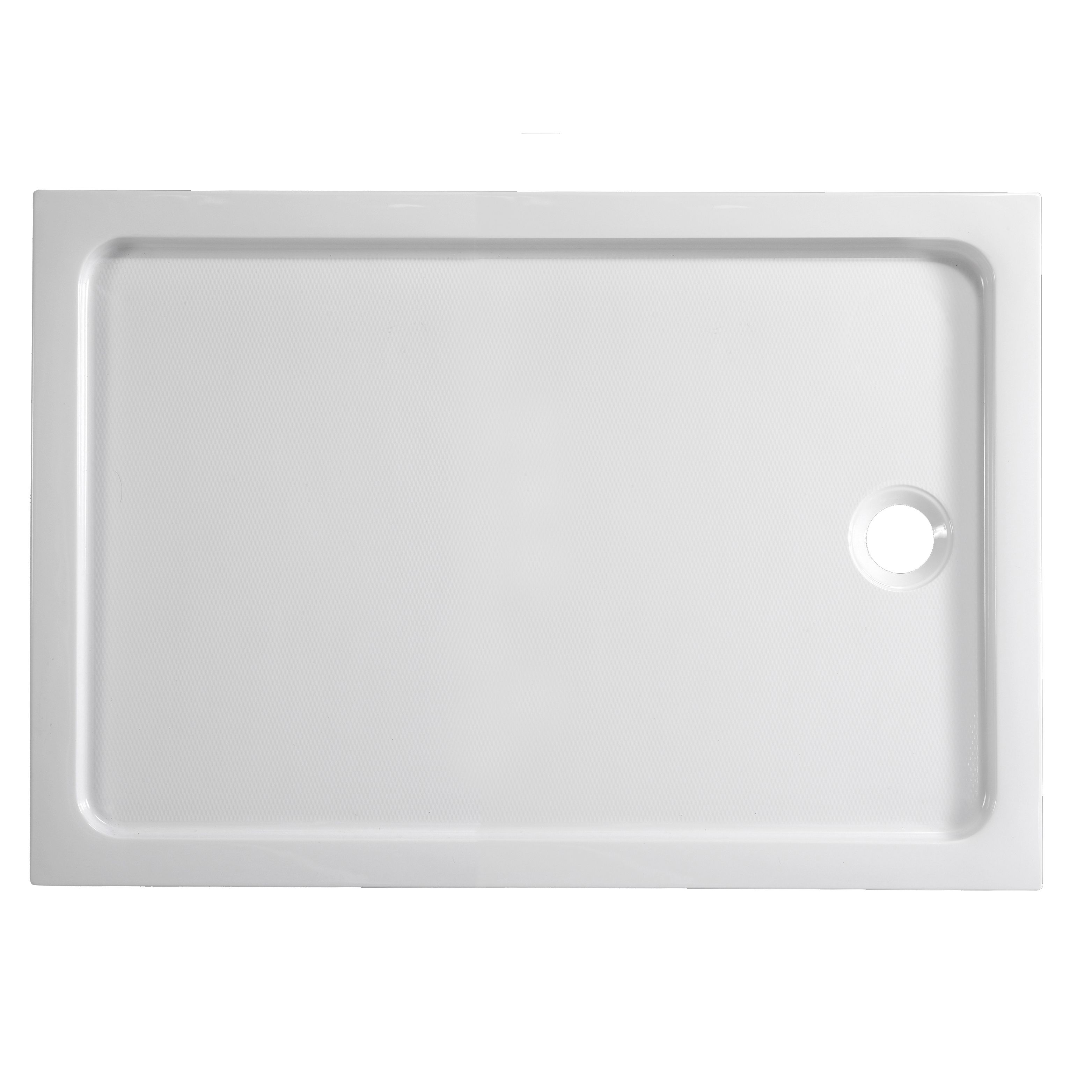 Dommel Gloss White Rectangular End drain Shower tray (L)100cm (W)80cm (H)15cm