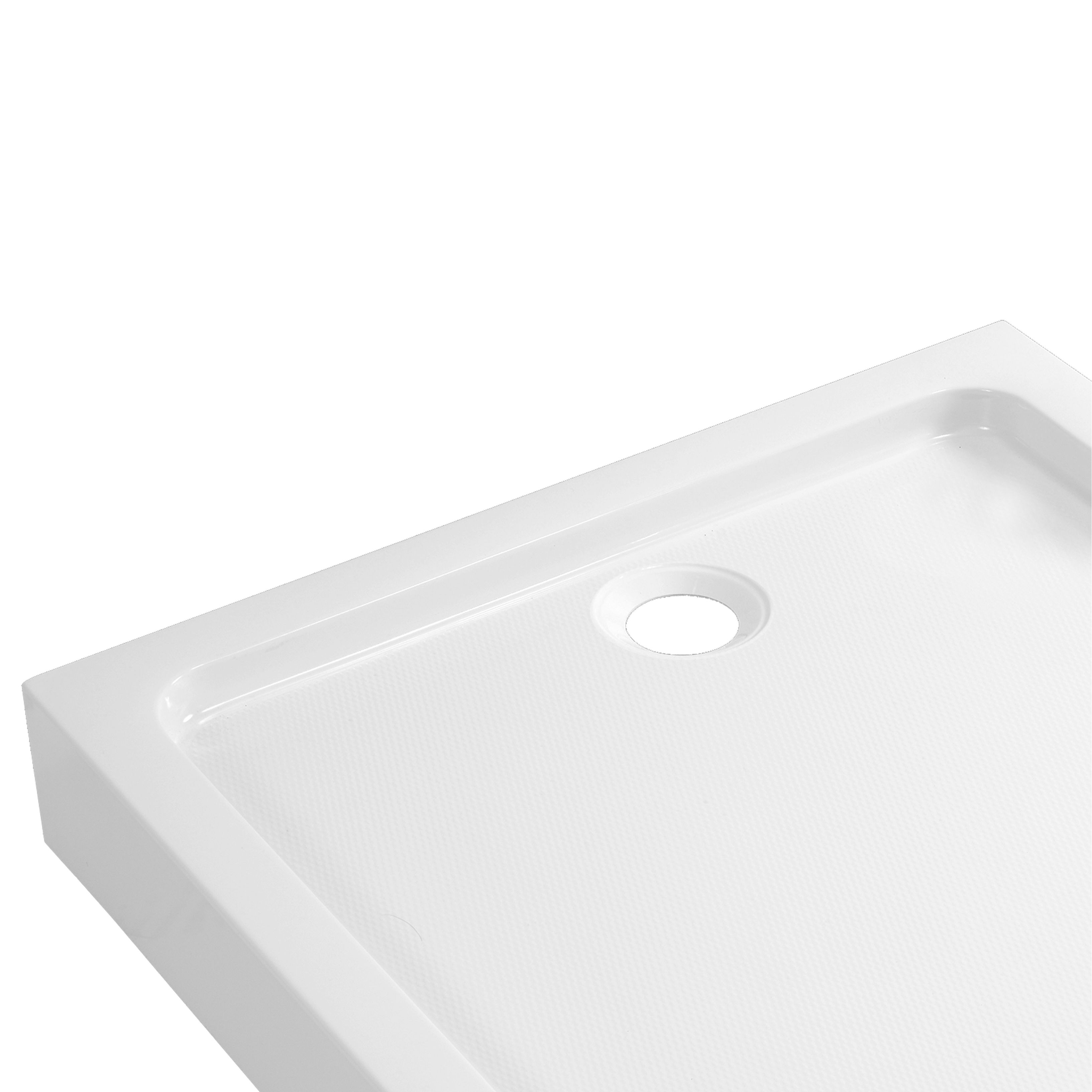 Dommel Gloss White Rectangular End drain Shower tray (L)100cm (W 
