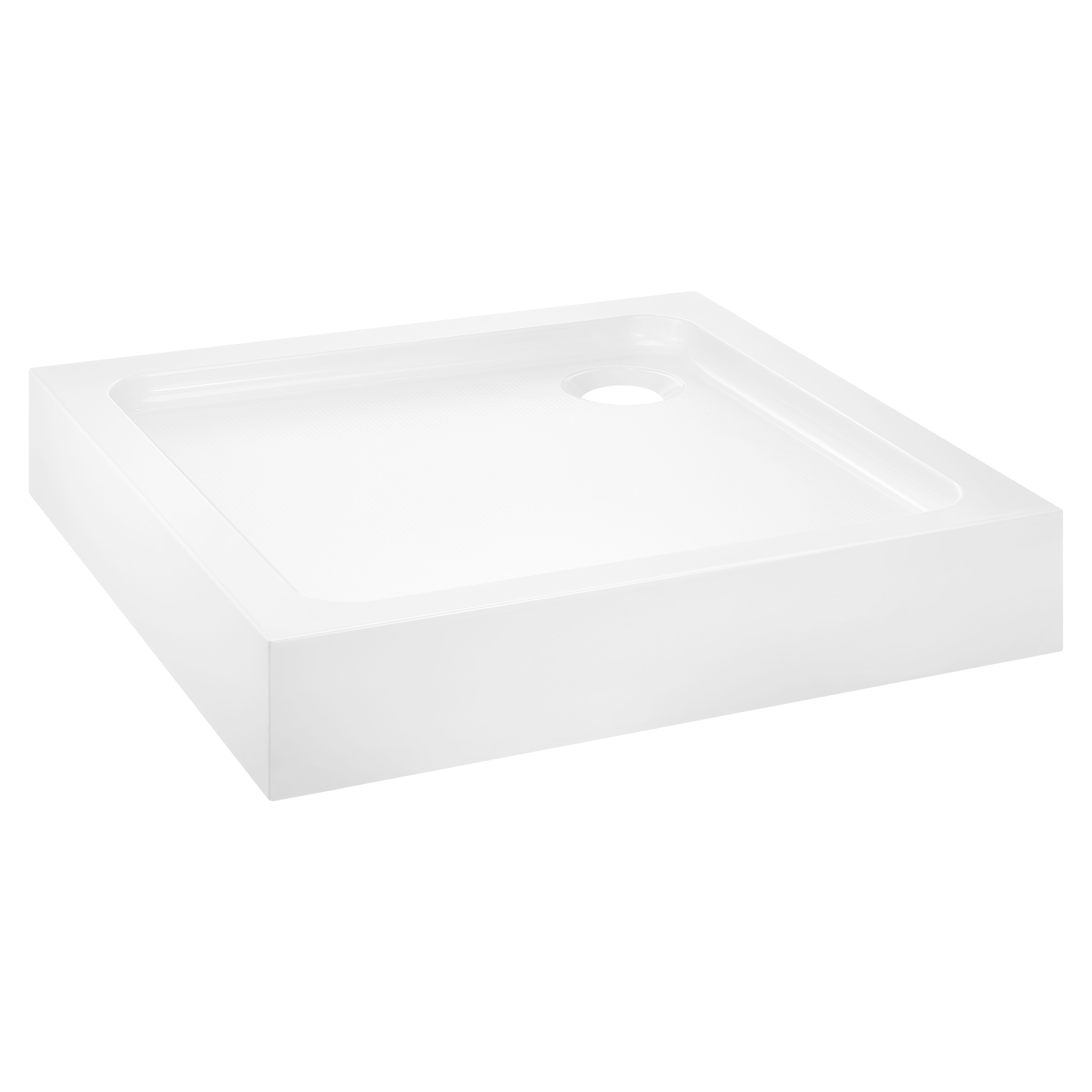 Dommel Gloss White Square Corner drain Shower tray (L)700mm (W)700mm (H) 150mm