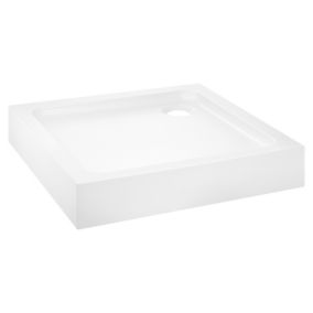 Dommel Gloss White Square Corner drain Shower tray (L)700mm (W)700mm (H) 150mm