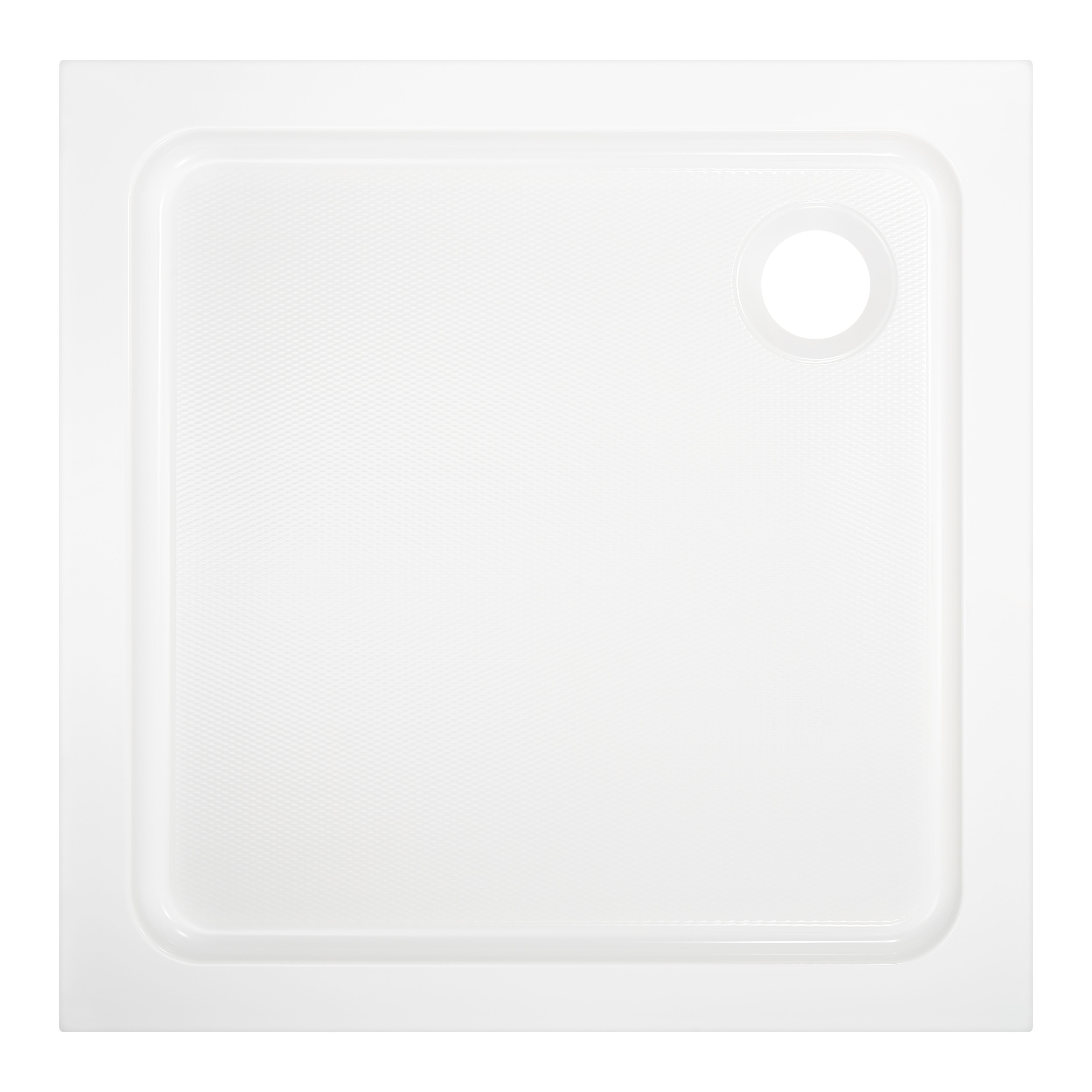 Dommel Gloss White Square Corner drain Shower tray (L)700mm (W)700mm (H) 150mm