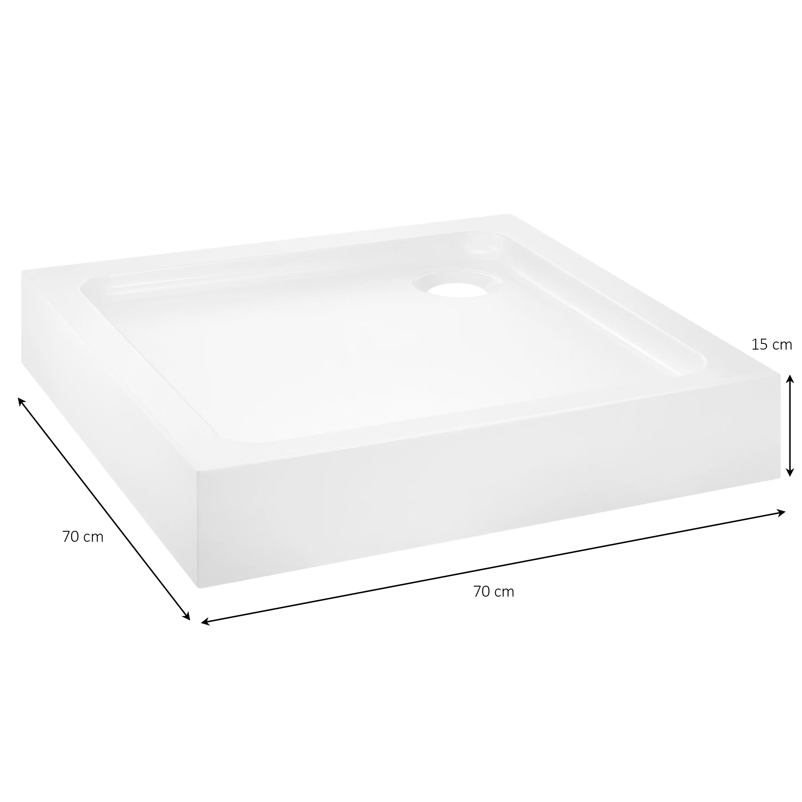 Dommel Gloss White Square Corner drain Shower tray (L)700mm (W)700mm (H) 150mm