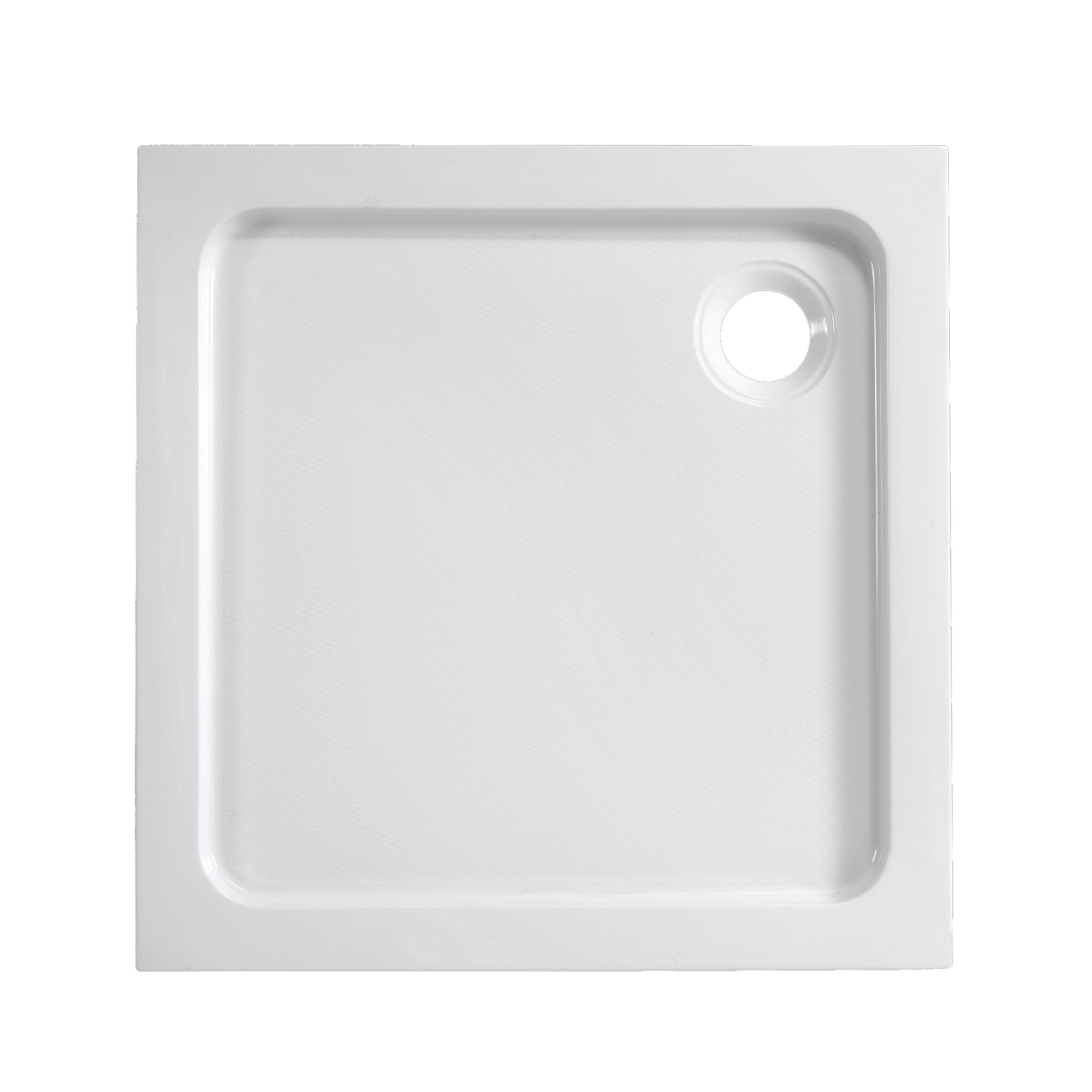 Dommel Gloss White Square Corner drain Shower tray (L)800mm (W)800mm (H) 150mm