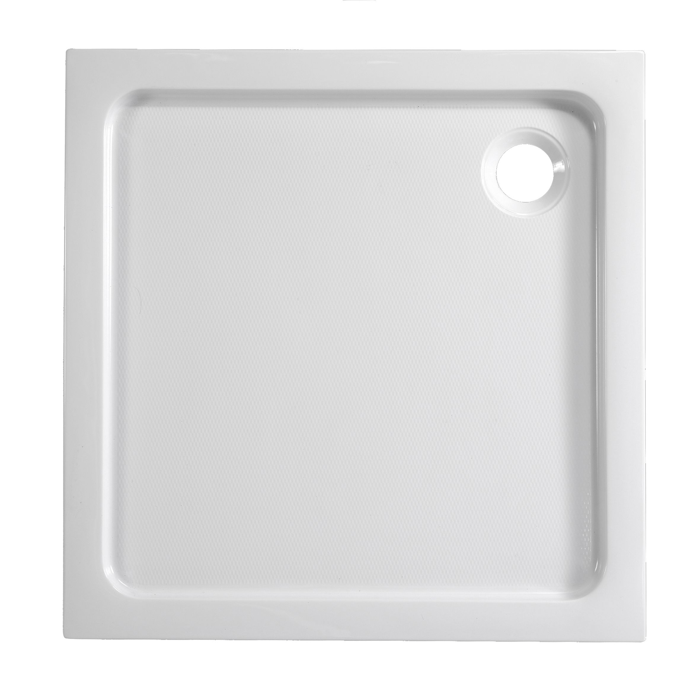 Dommel Gloss White Square Corner drain Shower tray (L)900mm (W)900mm (H) 150mm
