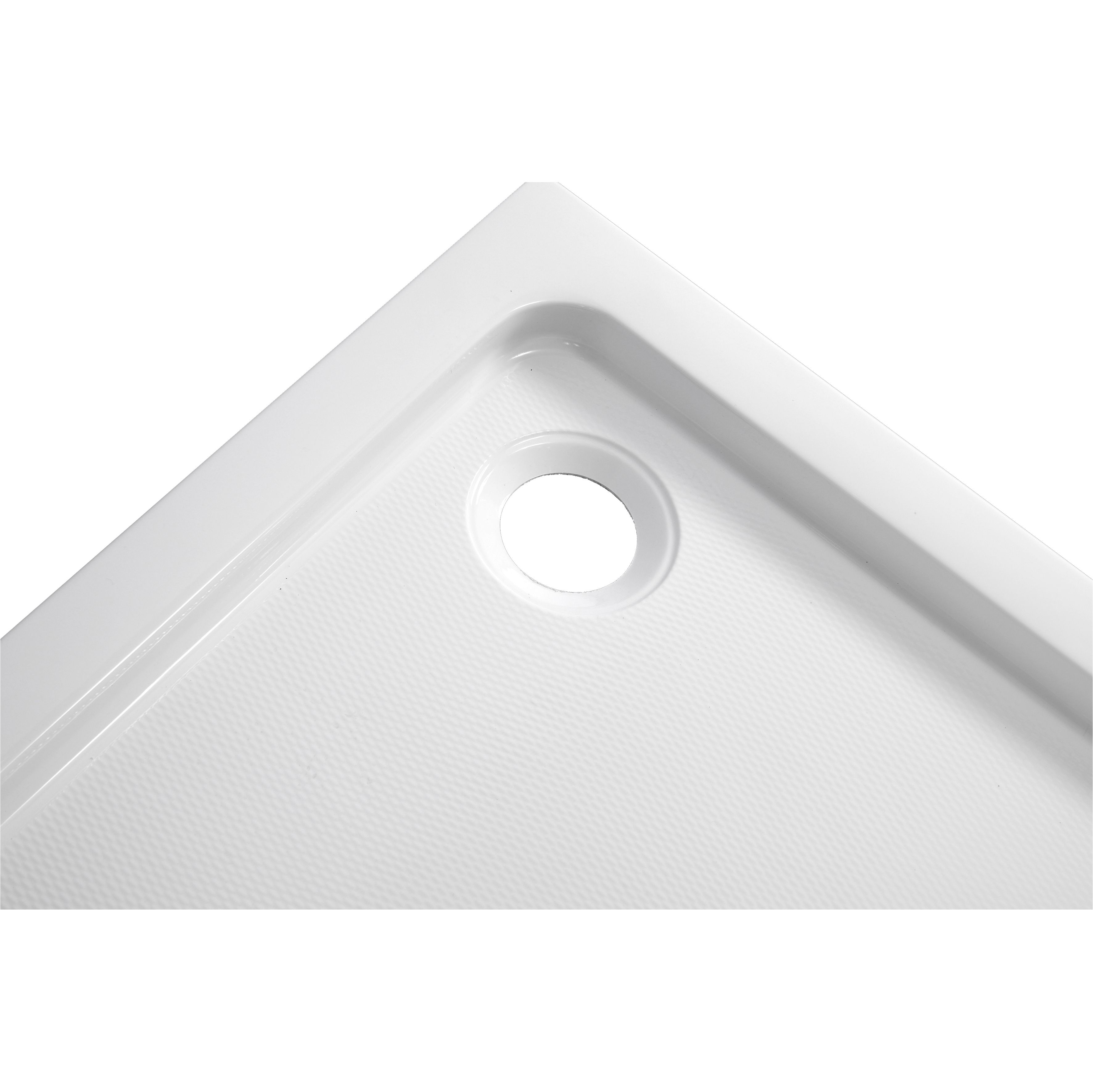 Dommel Gloss White Square Corner drain Shower tray (L)900mm (W)900mm (H) 150mm