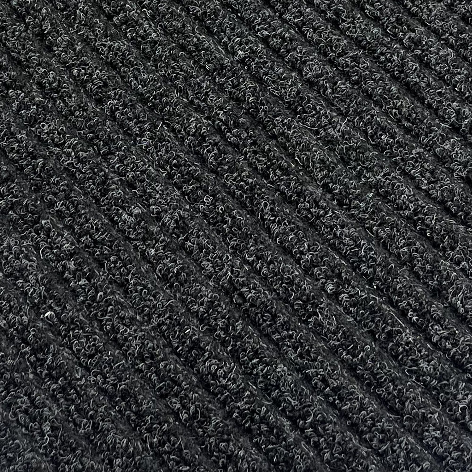 Doormat Dark Grey Ribbed Rectangular Door mat, 90cm x 60cm