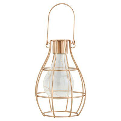 Doré Glass & metal Gold effect Solar-powered Outdoor LED Decorative light