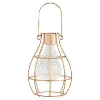 Doré Glass & metal Gold effect Solar-powered Outdoor LED Decorative light