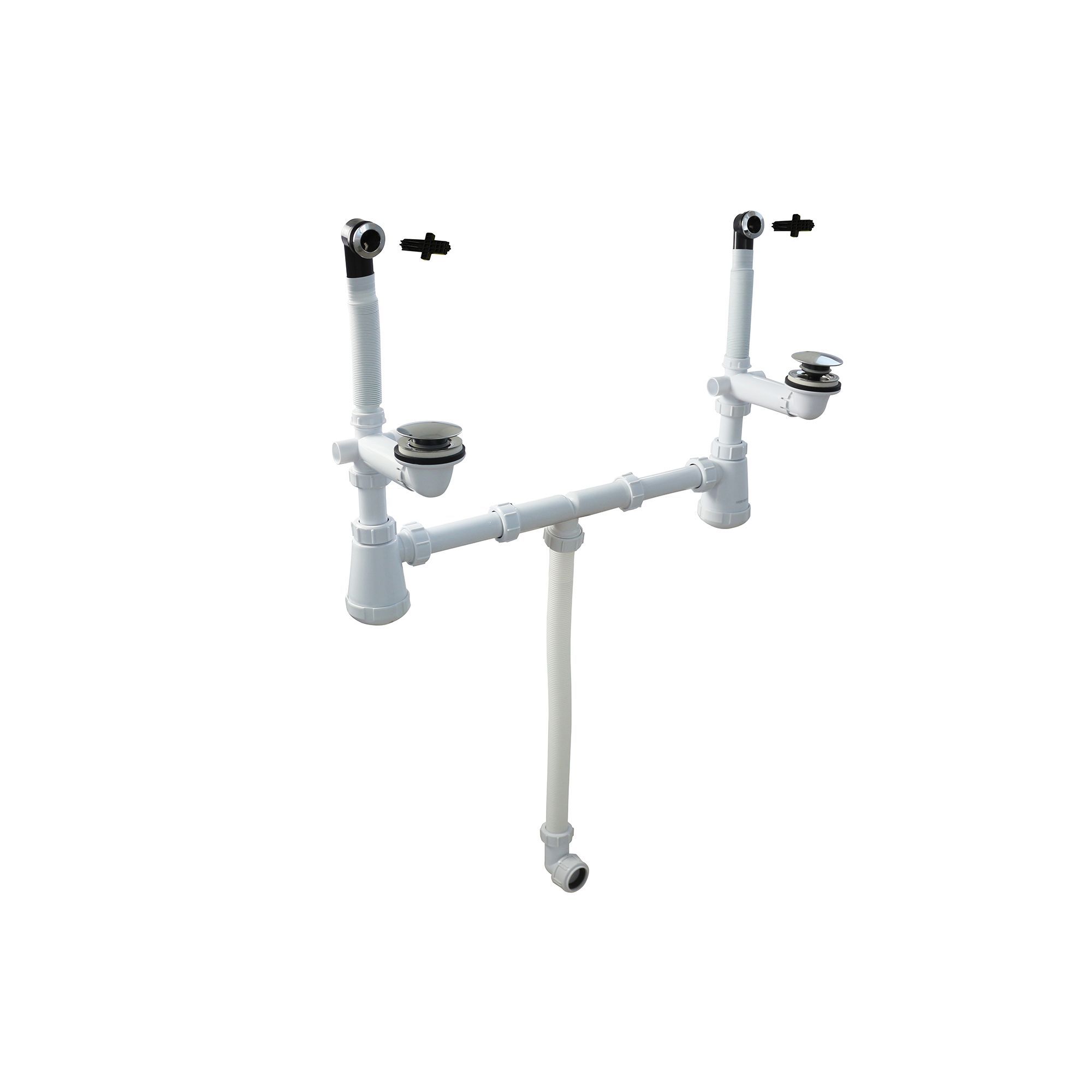 Double basin Bathroom Waste kit DIY at B&Q