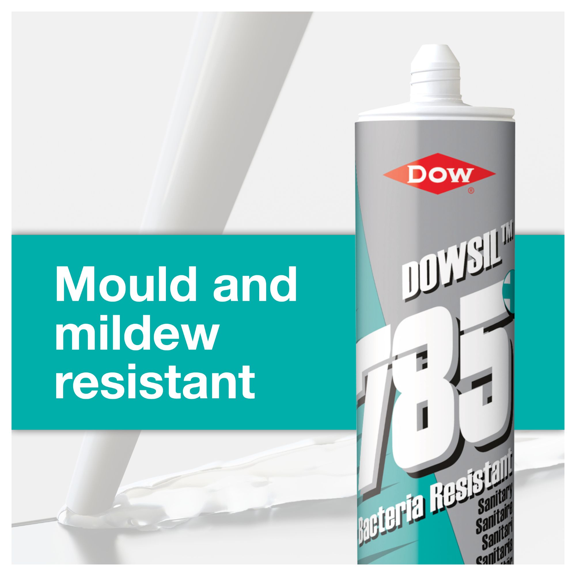 Dow 785+ Clear Silicone-based Bathroom & kitchen Sanitary sealant, 310ml