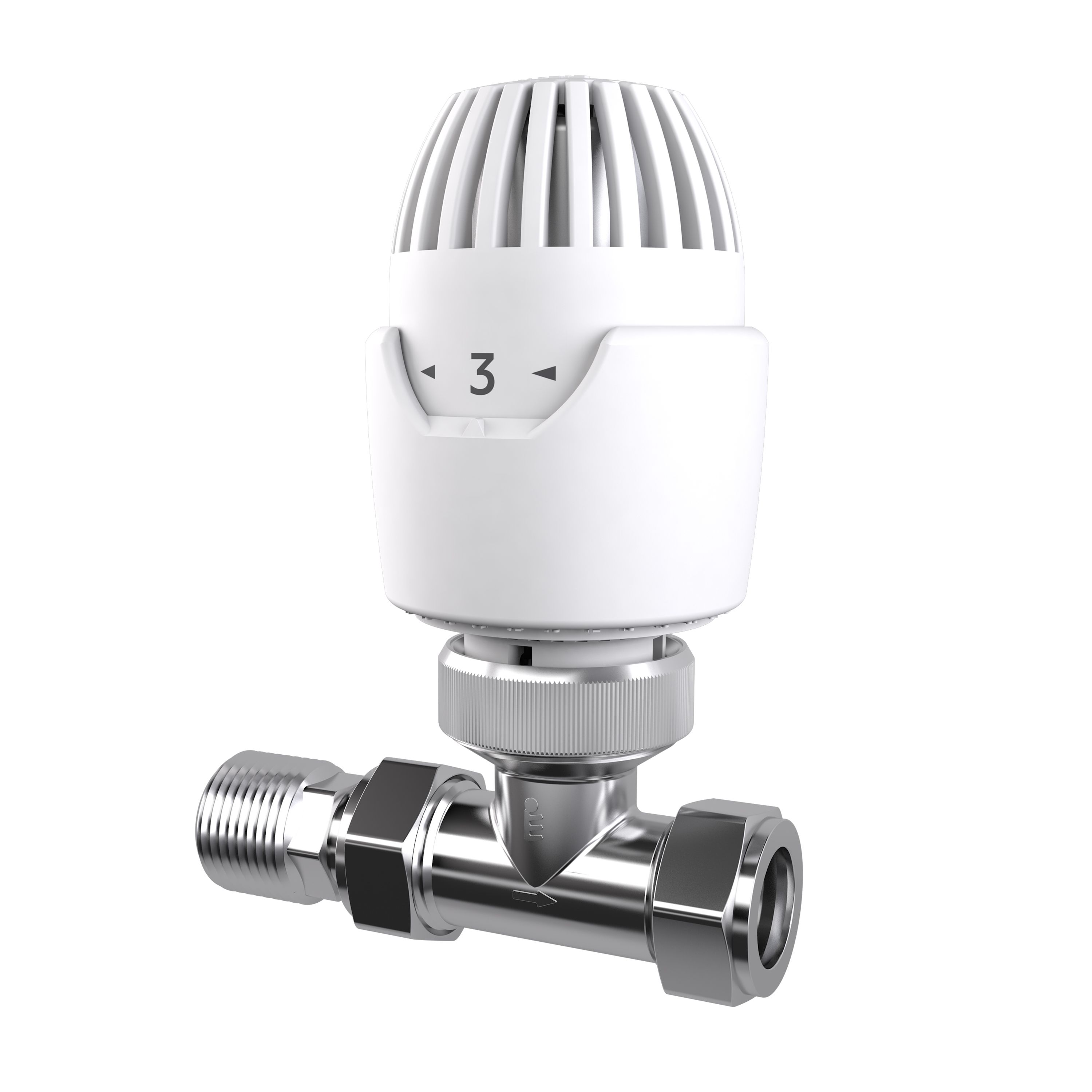 Drayton 08 09 115 White Straight Thermostatic Radiator valve (Dia)15mm