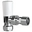 Drayton 08 09 260 White Angled Thermostatic Radiator valve & lockshield (Dia)15mm