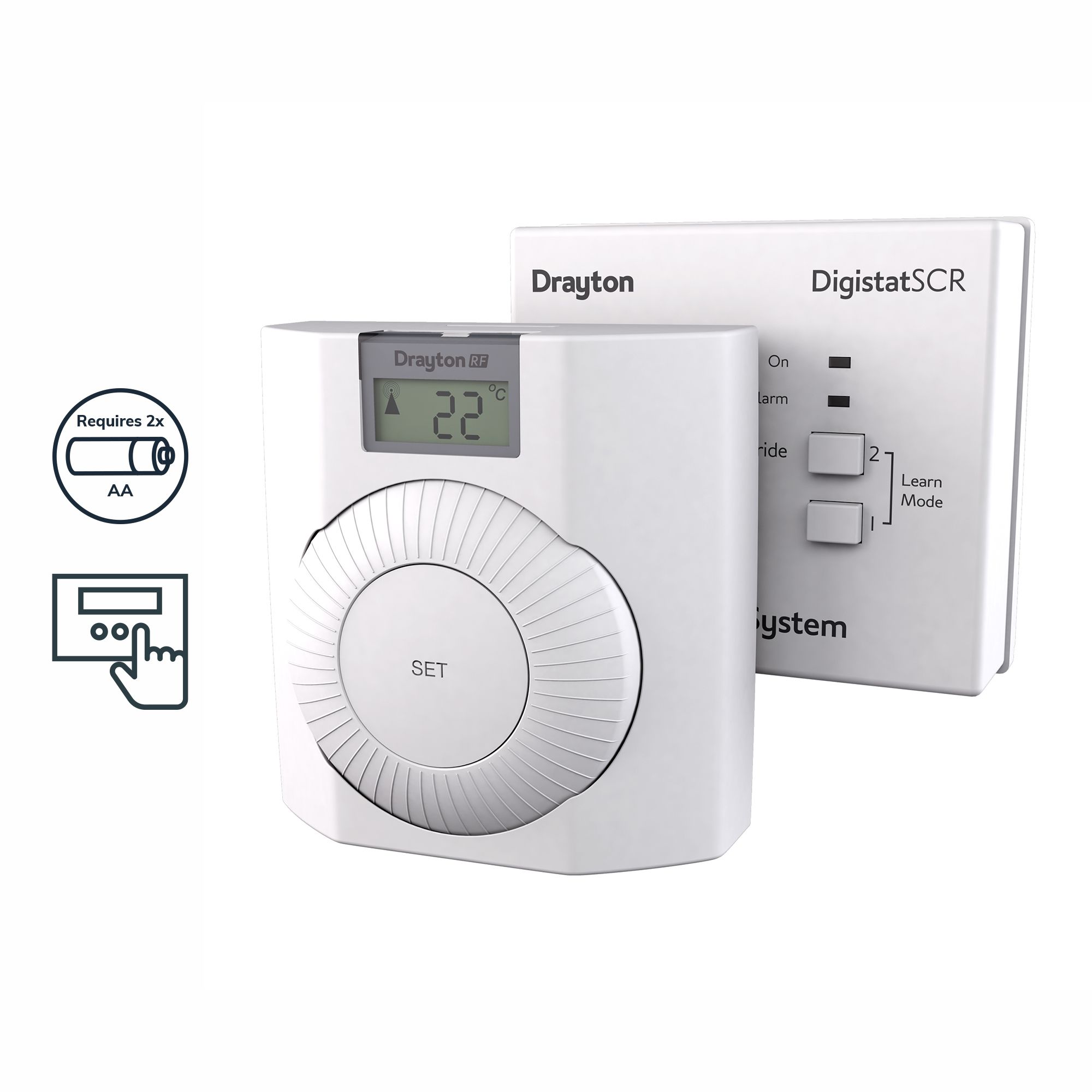 Drayton Digistat + RF Room RF601BQ Thermostat, White | DIY at Bu0026Q