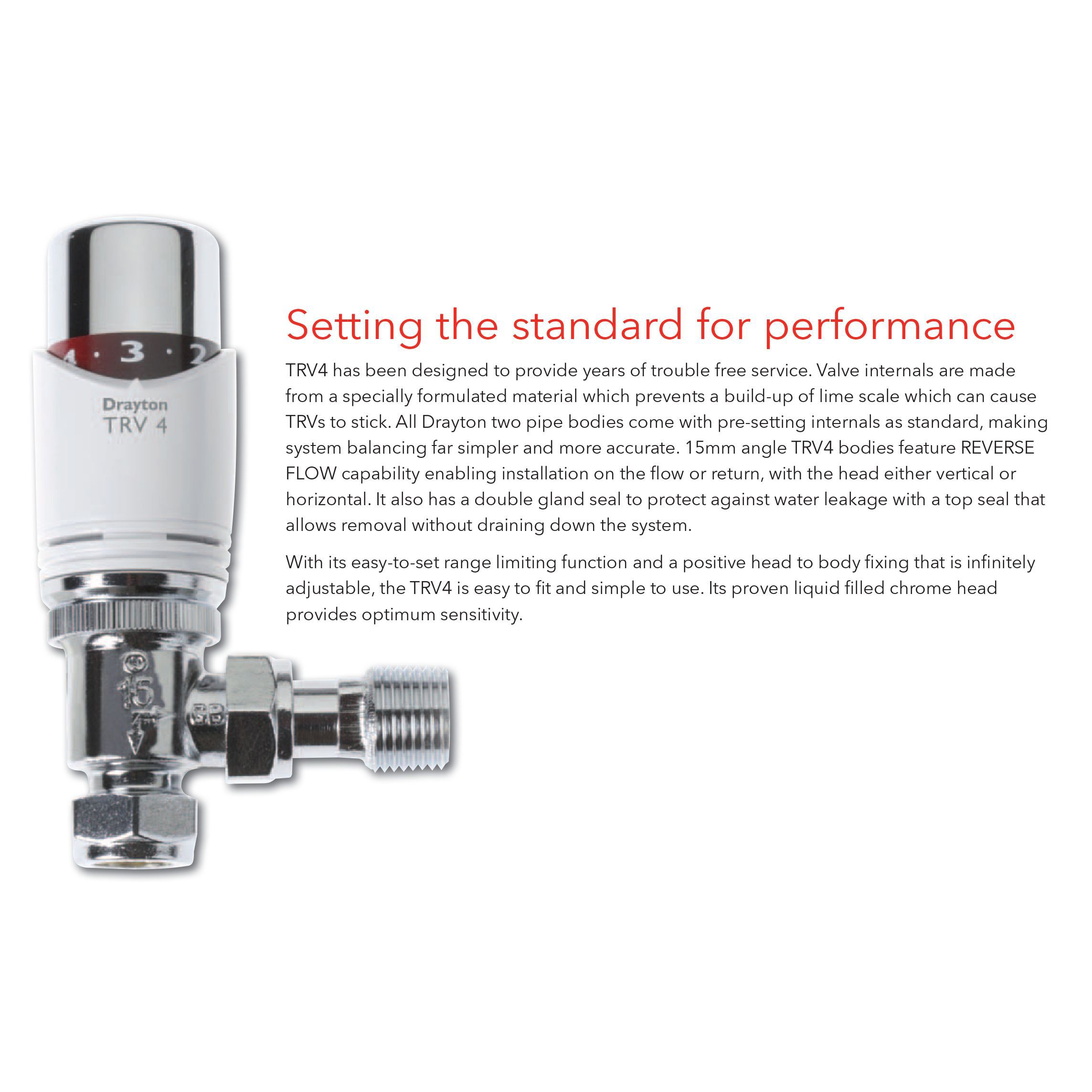 Drayton TRV4 247450 Angled Radiator valve
