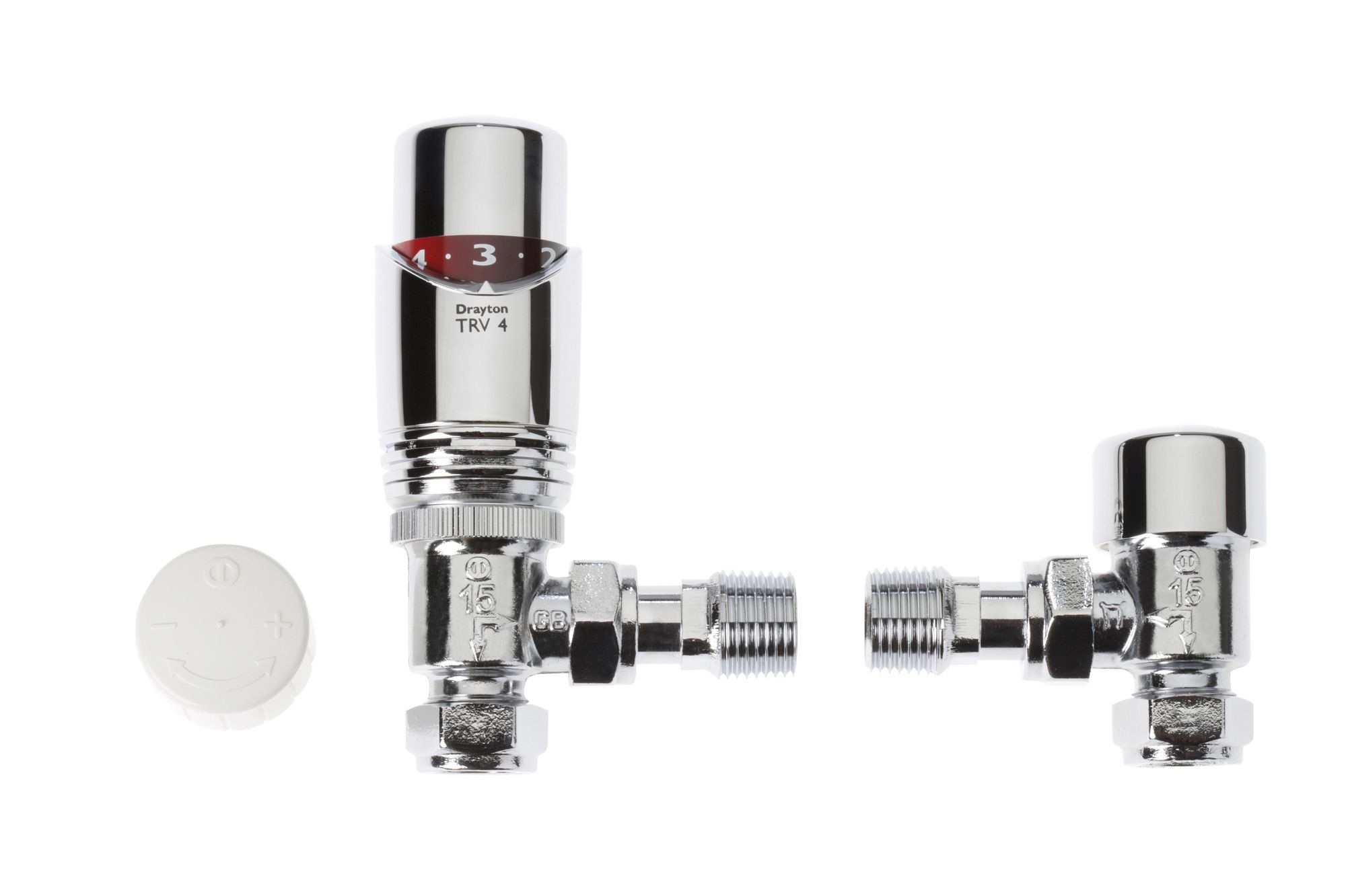 Drayton TRV4 Chrome-plated Straight Thermostatic Radiator valve u0026  lockshield | DIY at Bu0026Q