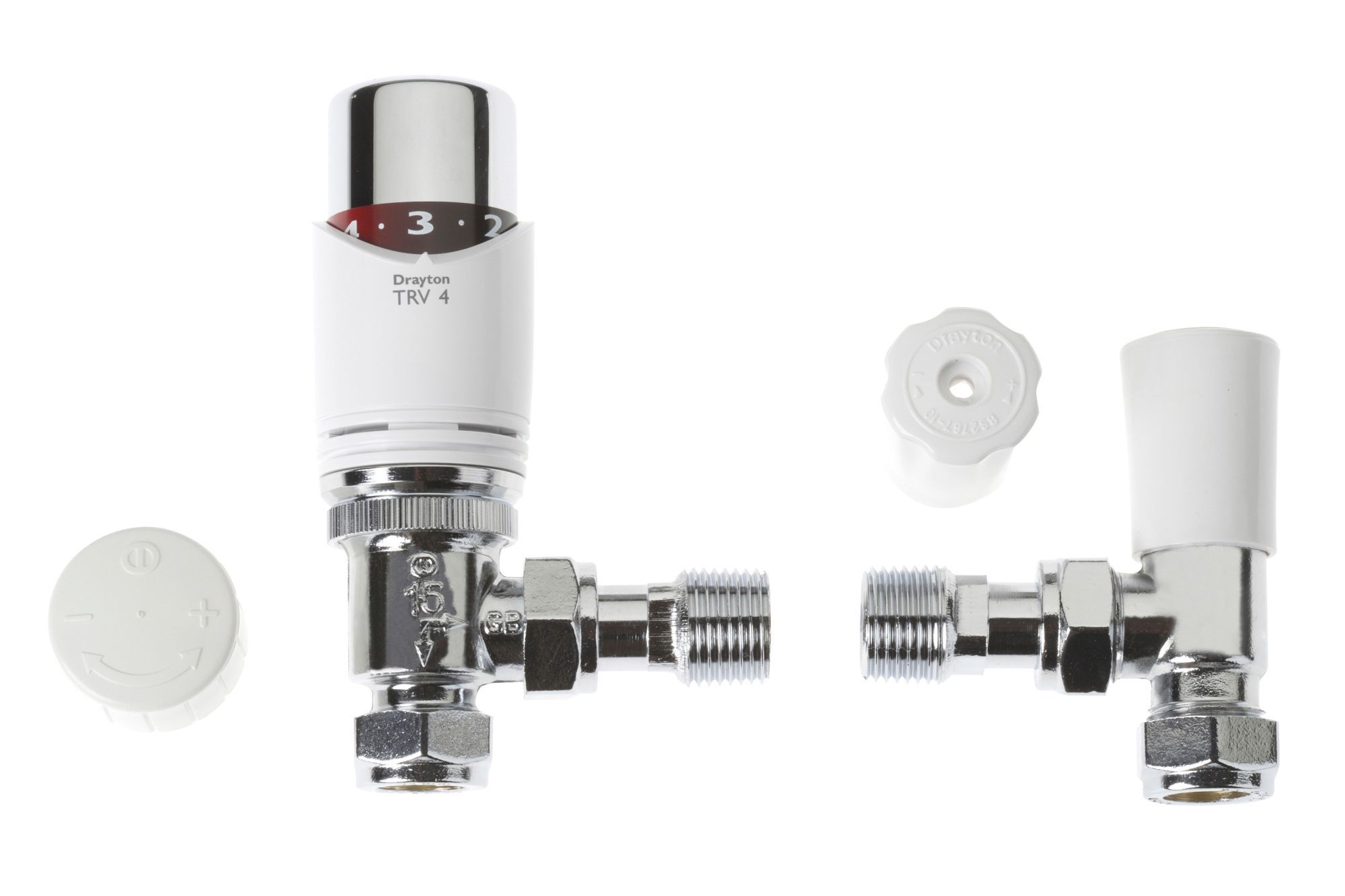 Drayton TRV4 TRV4-CK Angled Radiator valve & lockshield