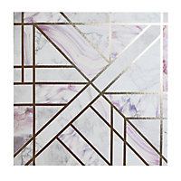 Dream geometric Blush Canvas art (H)400mm (W)400mm