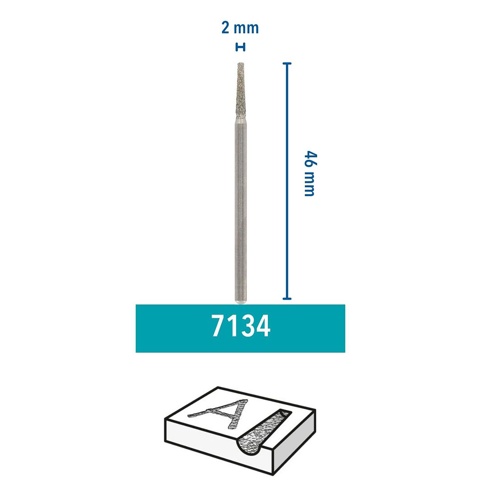 Dremel 2mm Diamond wheel point 7134, Pack of 2