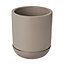 Driftwood Concrete Cylindrical Plant pot (Dia)15.8cm