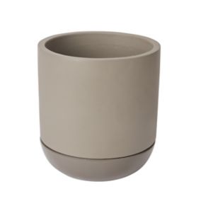 Driftwood Concrete Cylindrical Plant pot (Dia)19.9cm