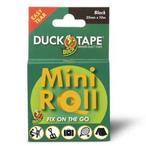 Duck Mini Roll Black Cloth Tape (L)10m (W)25mm