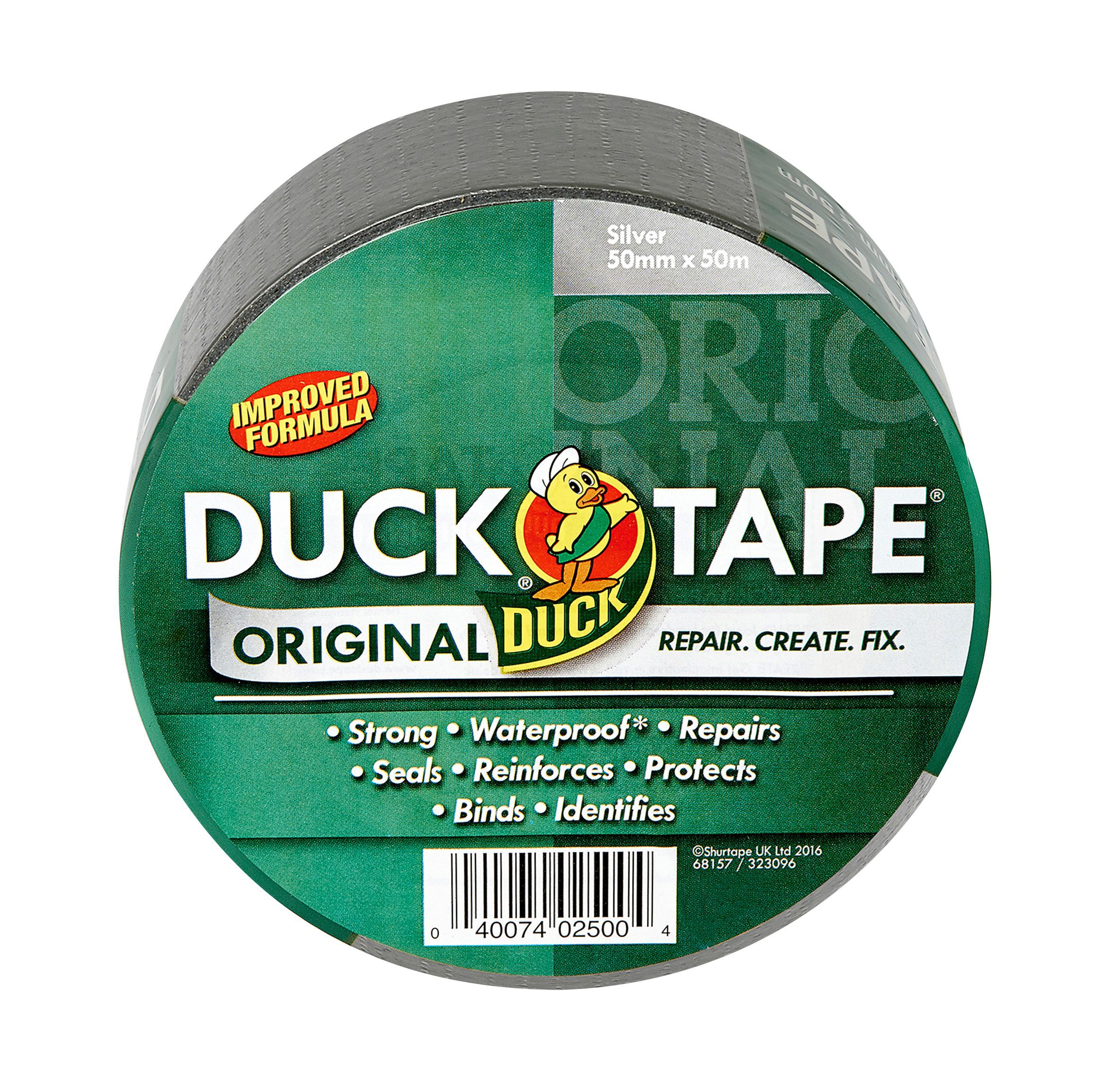 Duck Silver Effect Duct Tape (L)50m (W)50mm | DIY At B&Q