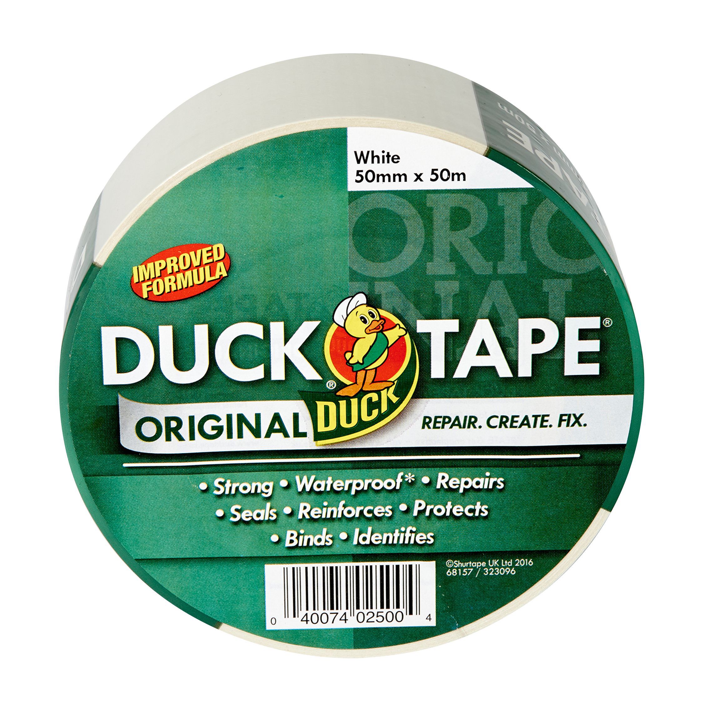 Duck White Duct Tape (L)50m (W)50mm DIY at B&Q