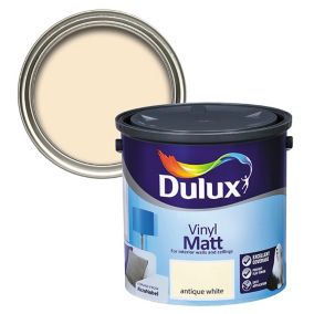 Dulux Antique white Vinyl matt Emulsion paint, 2.5L