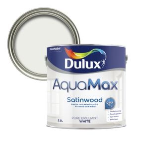 Dulux Aquamax Pure Brilliant White Mid sheen Metal & wood paint, 2.5L
