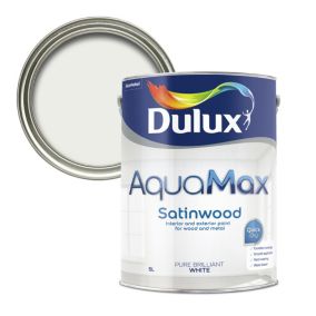 Dulux Aquamax Pure Brilliant White Mid sheen Metal & wood paint, 5L
