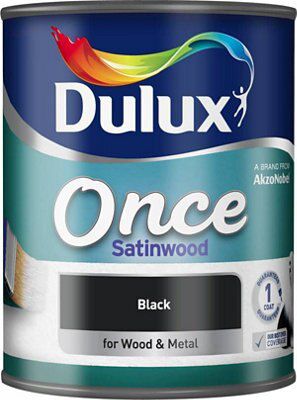Dulux Black Satinwood Metal & wood paint, 750ml