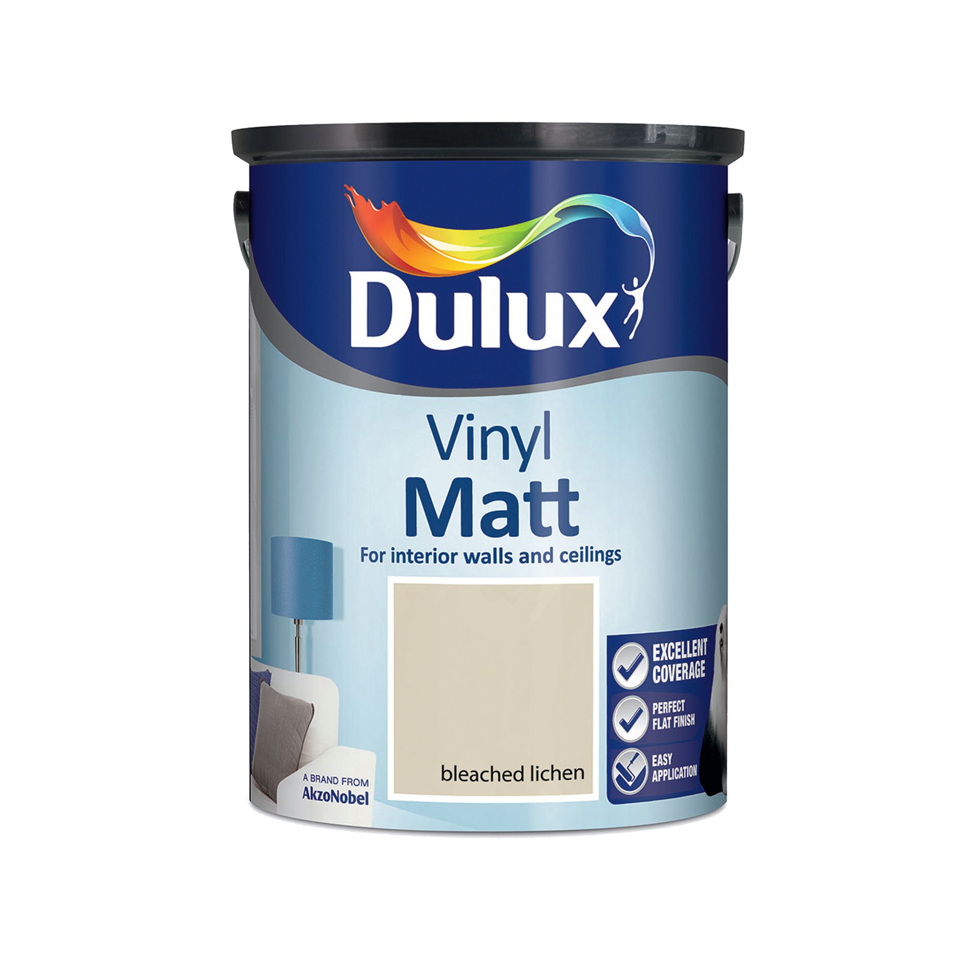Dulux Bleached lichen Vinyl matt Emulsion paint, 5L