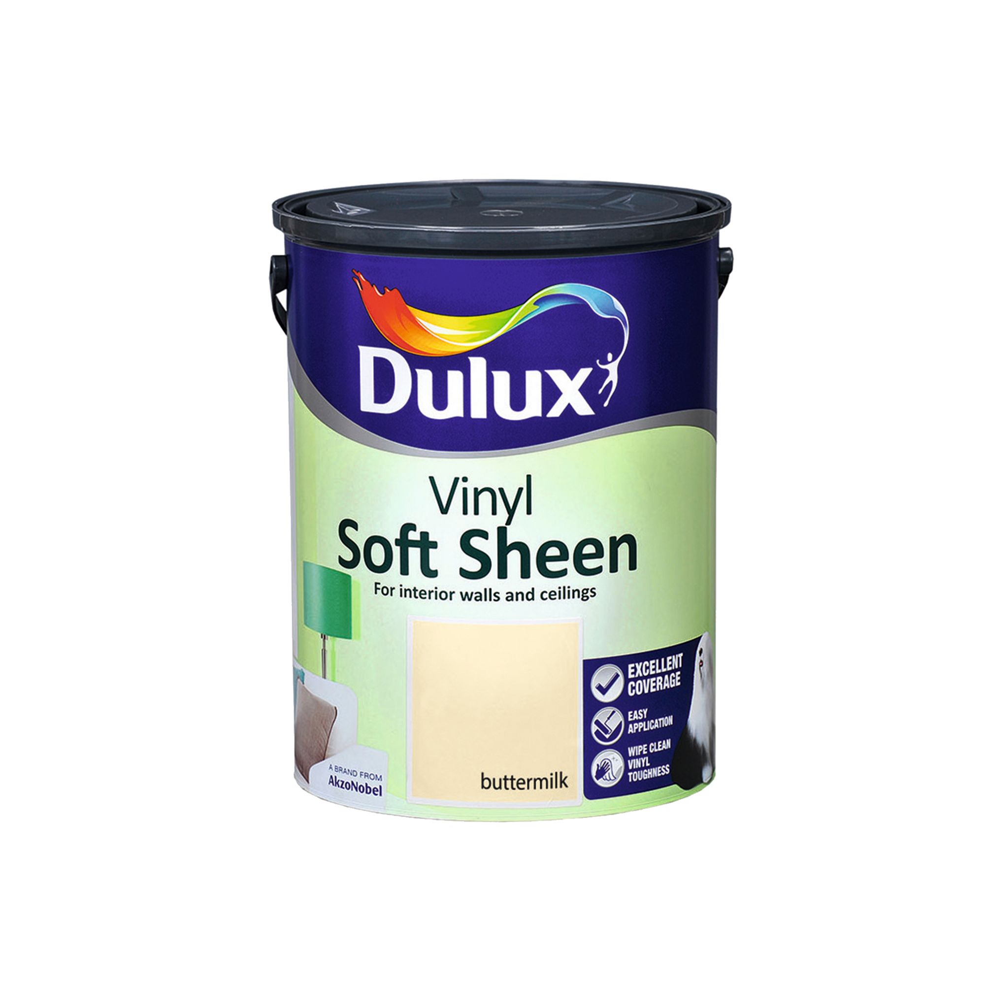 Dulux Buttermilk Soft sheen Emulsion paint, 5L