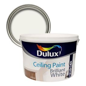 Dulux Ceiling White Flat matt Emulsion paint, 10L