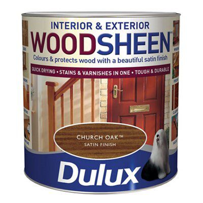 Dulux Church Oak Satin Doors Window Frames Wood Stain 0 75l Diy At B Q