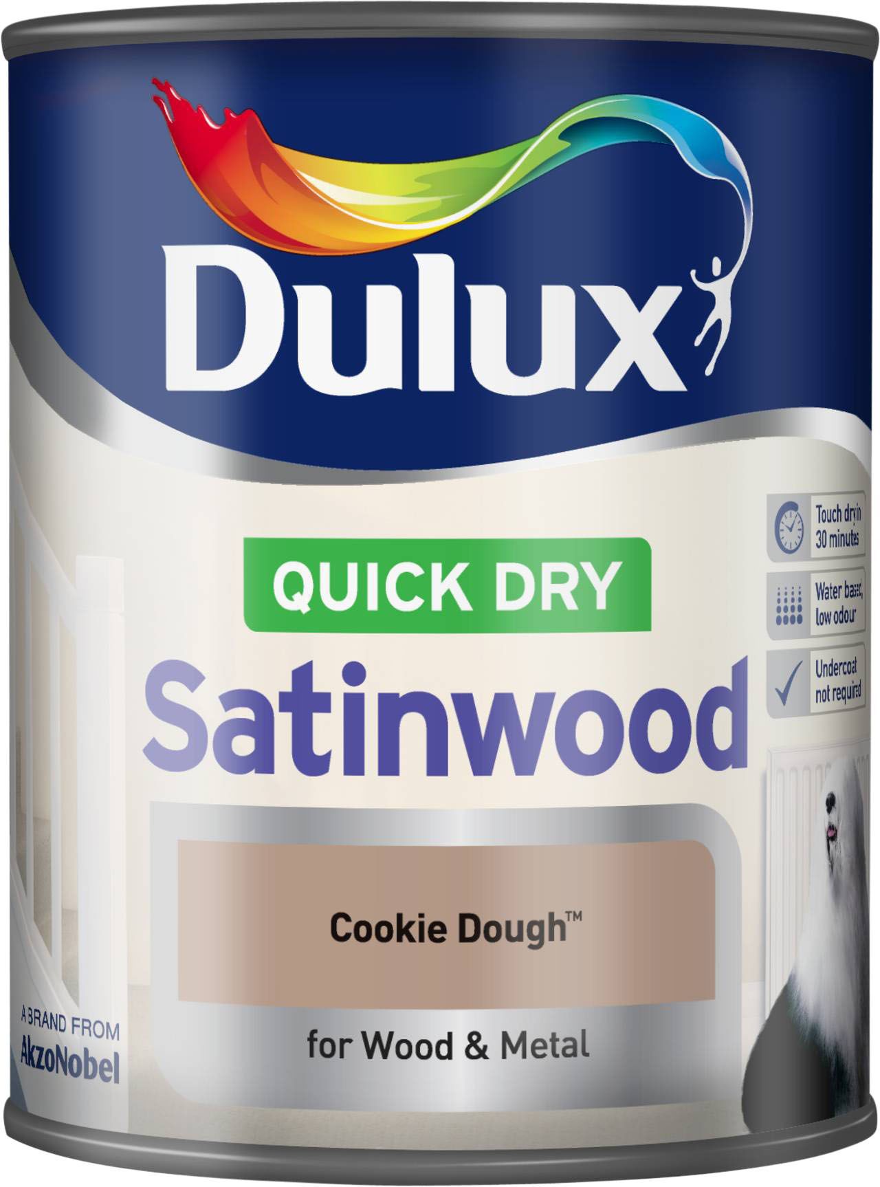 Dulux Cookie dough Satinwood Metal & wood paint, 750ml