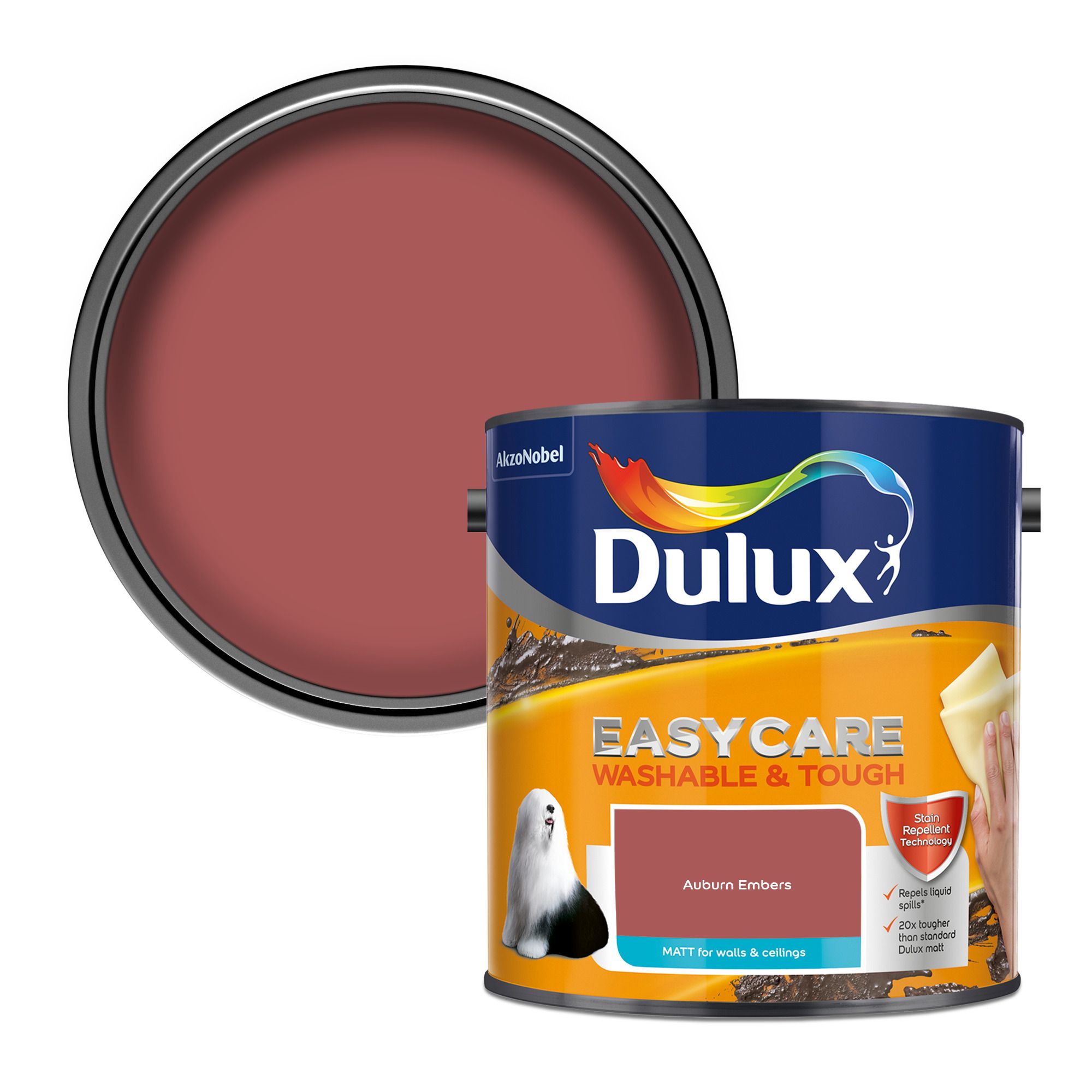 Dulux Easycare Auburn Embers Matt Wall paint, 2.5L