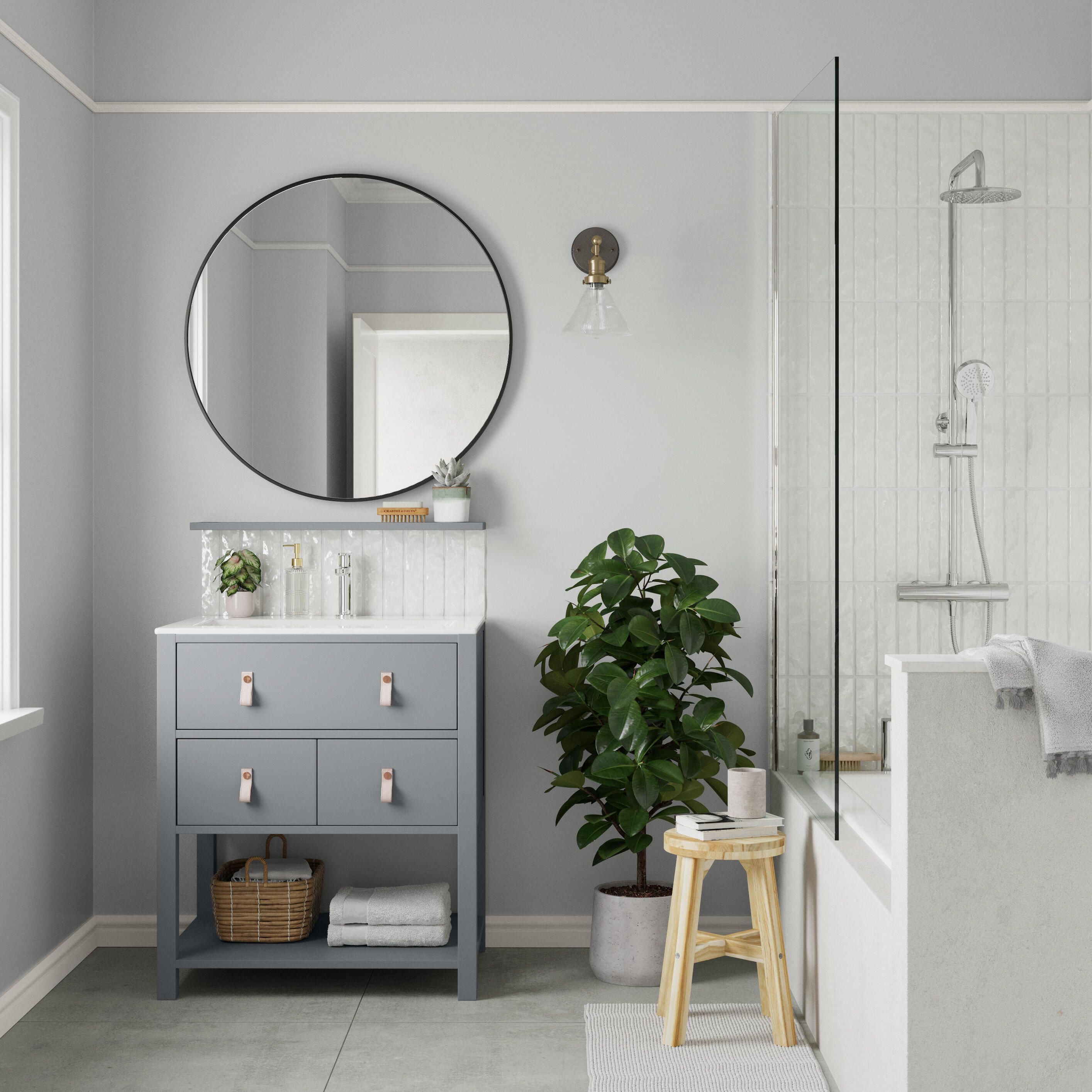 Dulux Easycare Bathroom Goose Down Soft sheen Wall paint, 30ml
