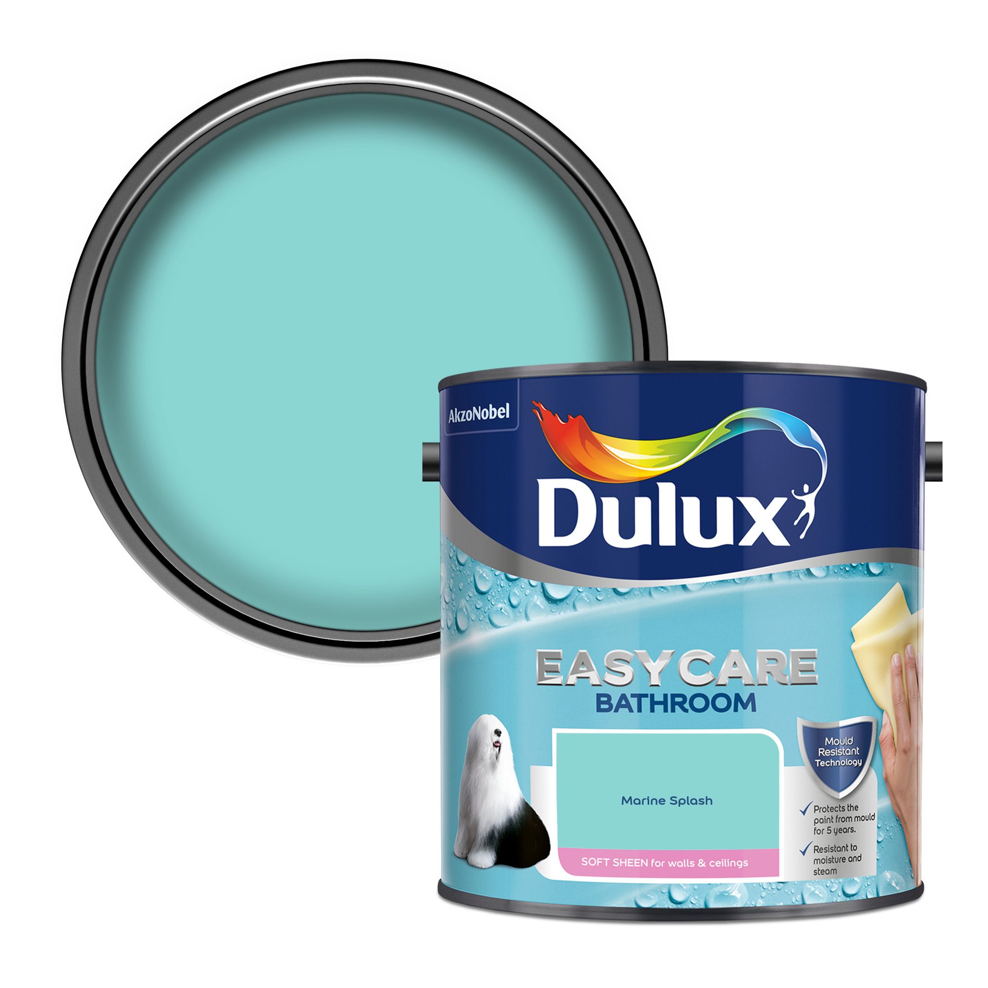 Dulux Easycare Bathroom Marine splash Soft sheen Emulsion paint, 2.5L