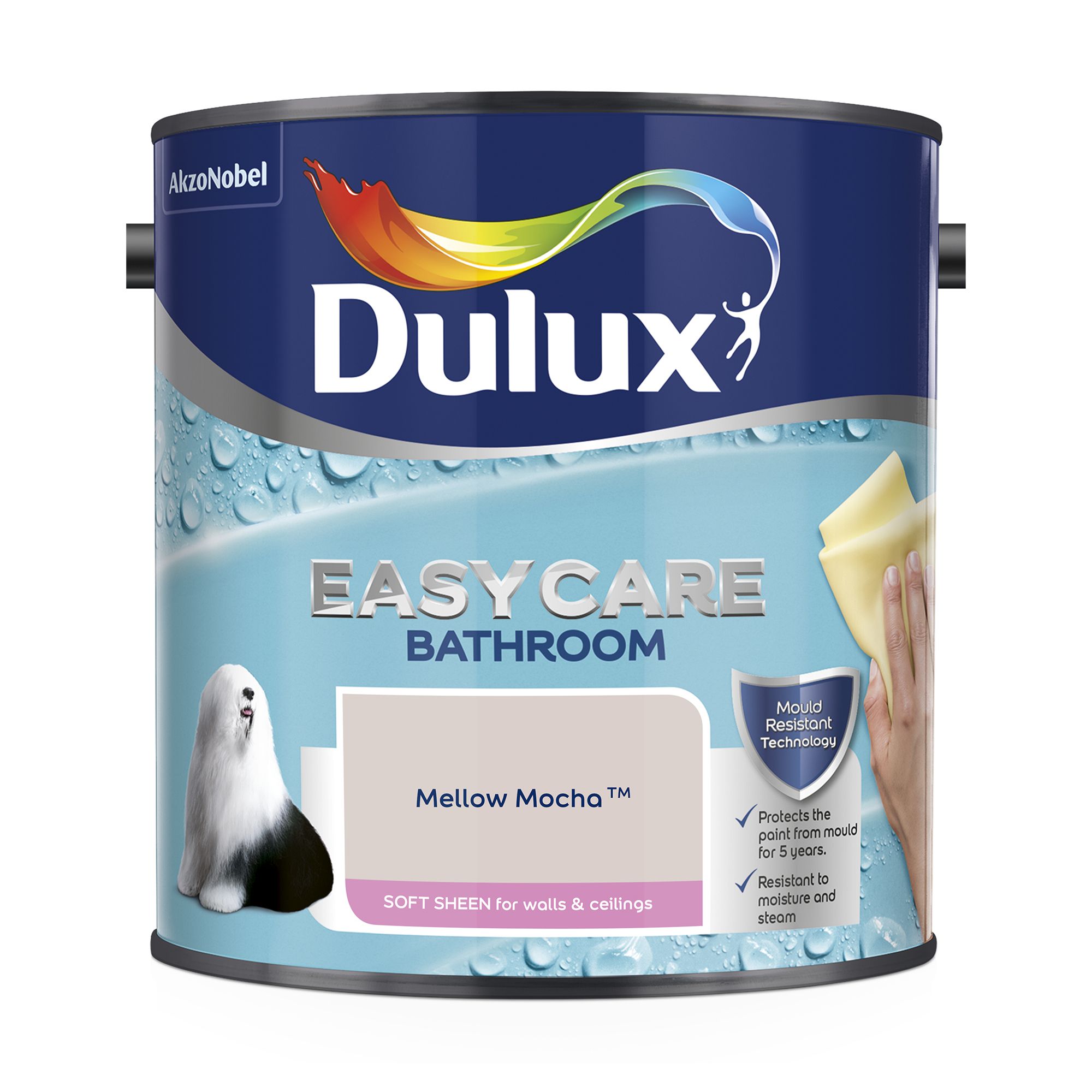 Dulux Easycare Bathroom Mellow mocha Soft sheen Emulsion paint, 2.5L ...