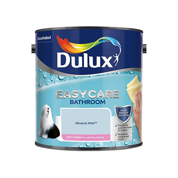 Dulux Easycare Bathroom Mineral Mist Soft Sheen Emulsion Paint 2 5l Diy At B Q