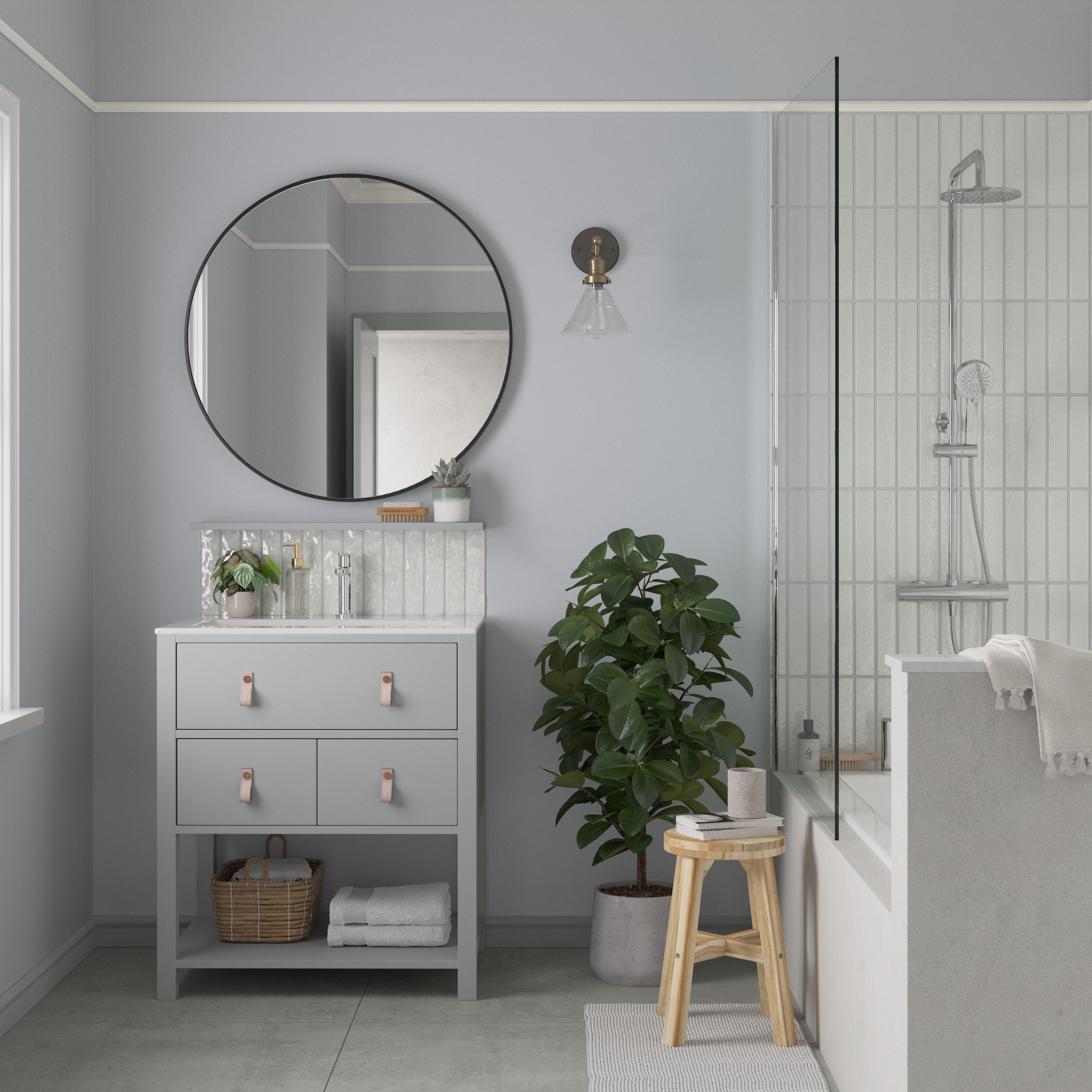 Dulux Easycare Bathroom Misty mirror Soft sheen Emulsion paint, 2.5L ...