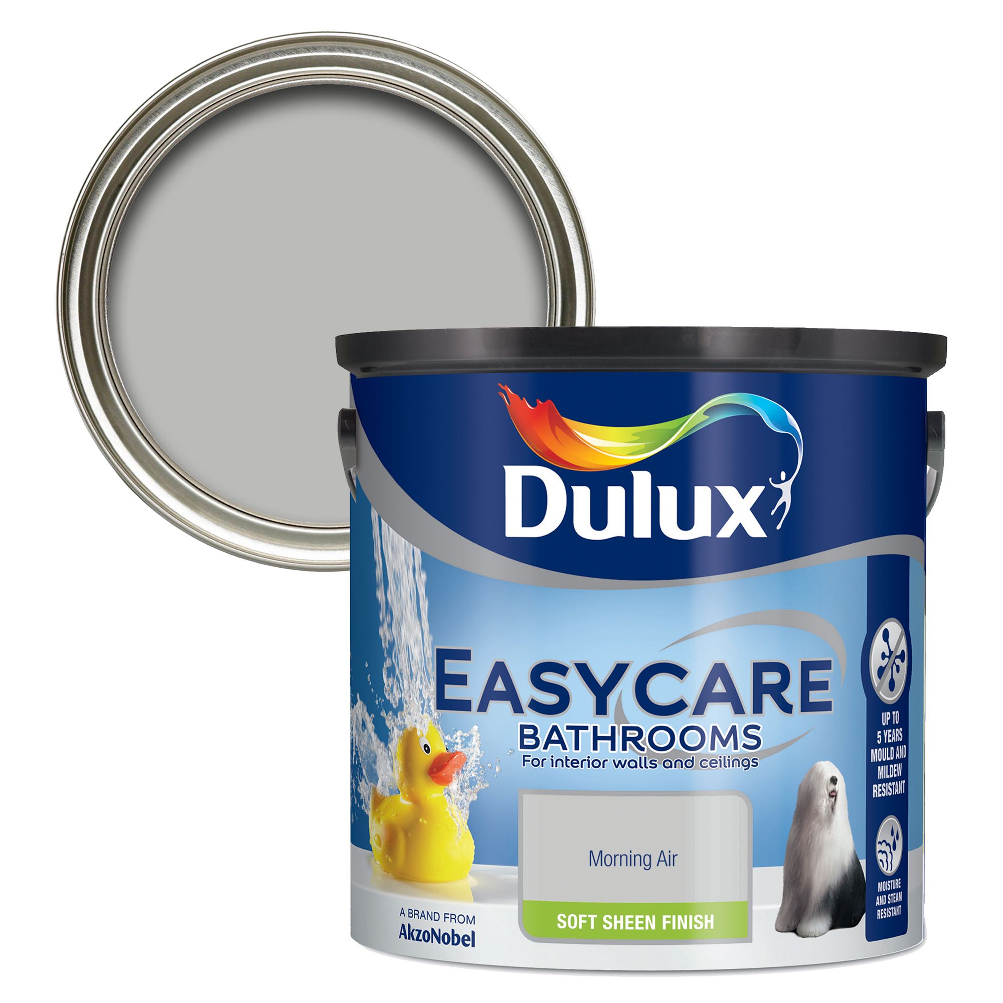 Dulux Easycare Bathrooms Bathroom Morning air Soft sheen Wall & ceiling ...