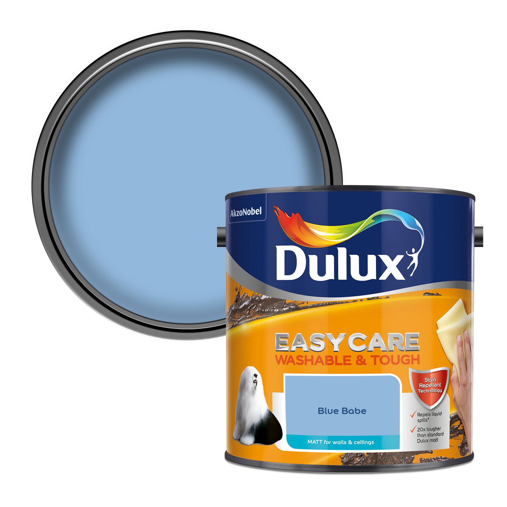 Dulux Easycare Blue Babe Matt Emulsion Paint 2 5l Diy At B Q