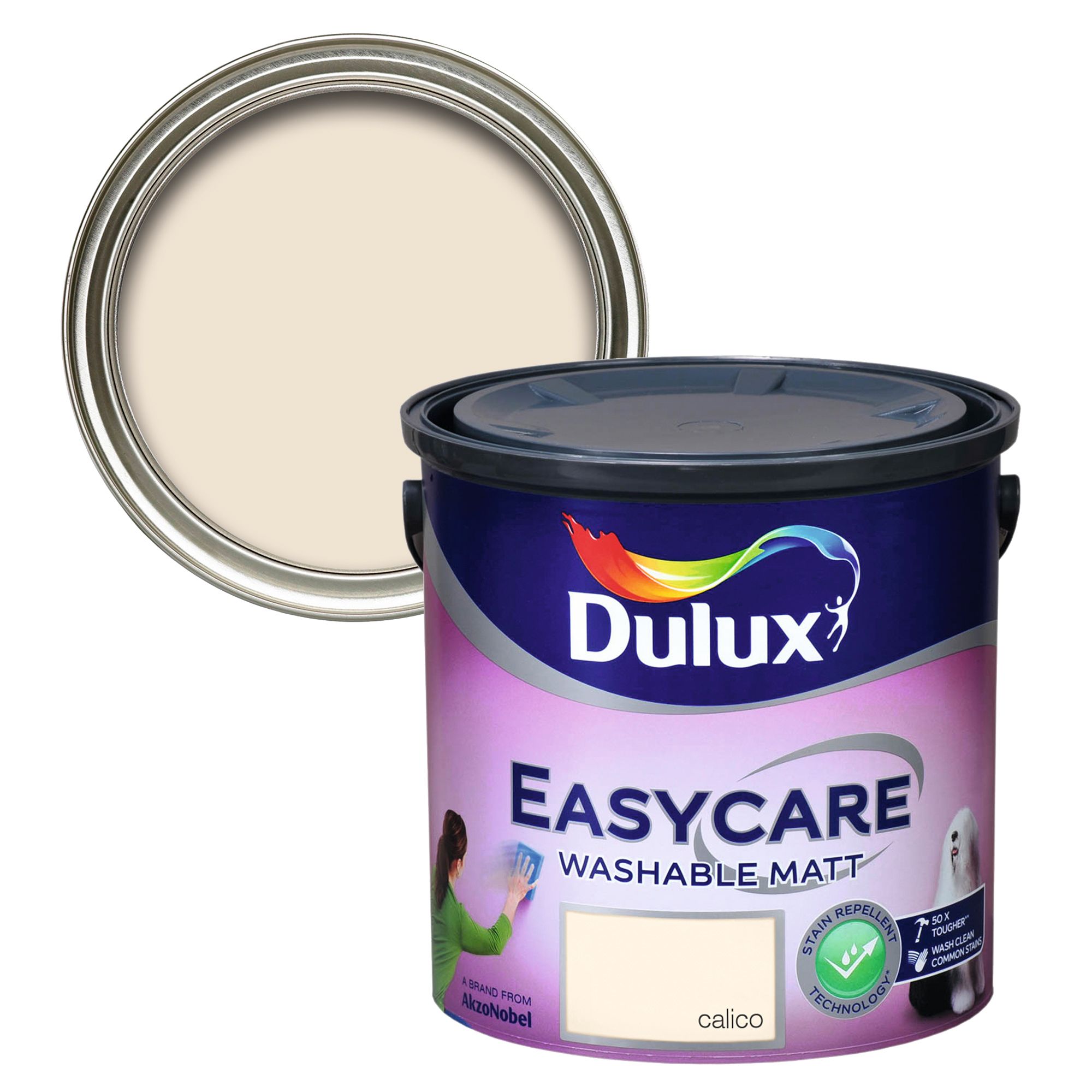 Dulux Easycare Calico Flat matt Wall & ceiling Emulsion paint, 2.5L